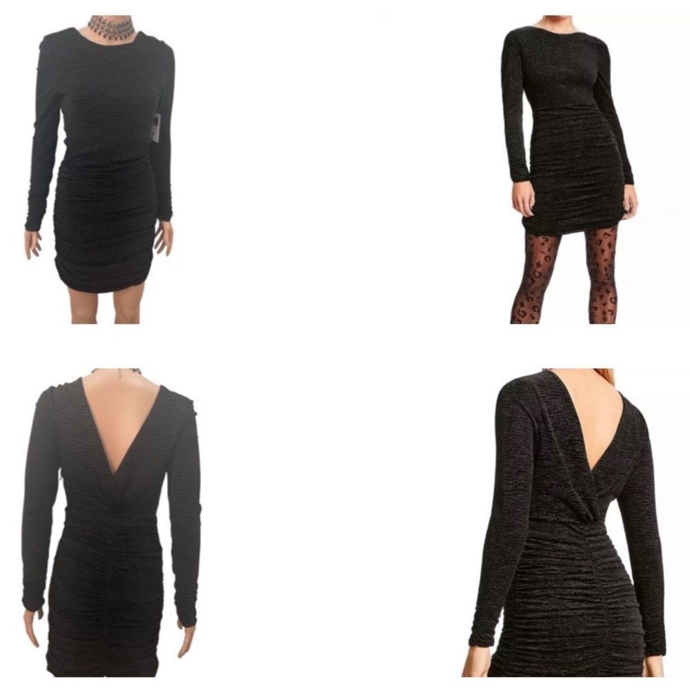 Lini Devon Womens Velvet Ruched Cocktail Dress